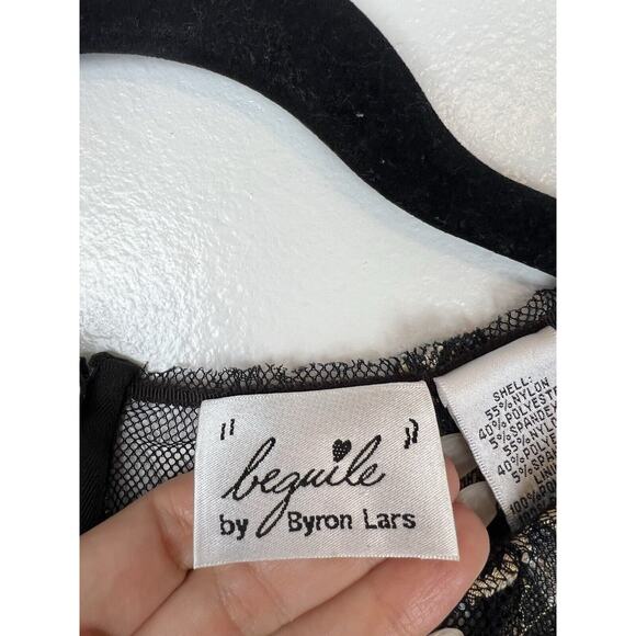 Beguile Byron Lars Lace Sheath Dress Size 2P Marguerite Carissima Floral Brown - Picture 8 of 10